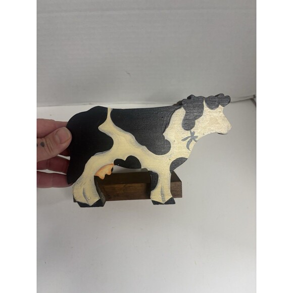 Vintage Wood Cow Lot Napkin/Paper Plate holder And Recipe Holder - Picture 3 of 8